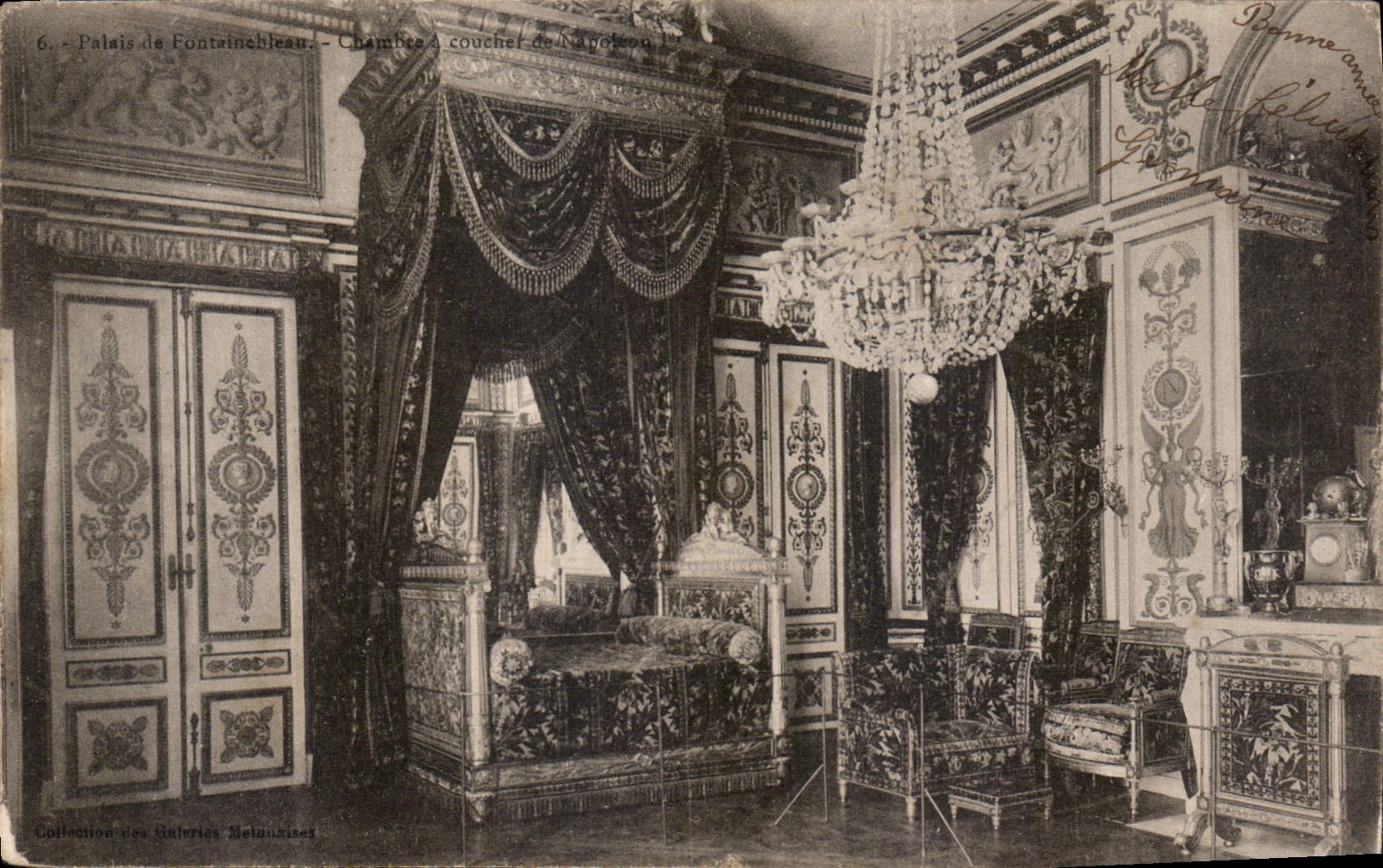 Palast von Fontainebleau — Schlafzimmer von Napoleon I. — Sammlung der Melinassies-Galerien