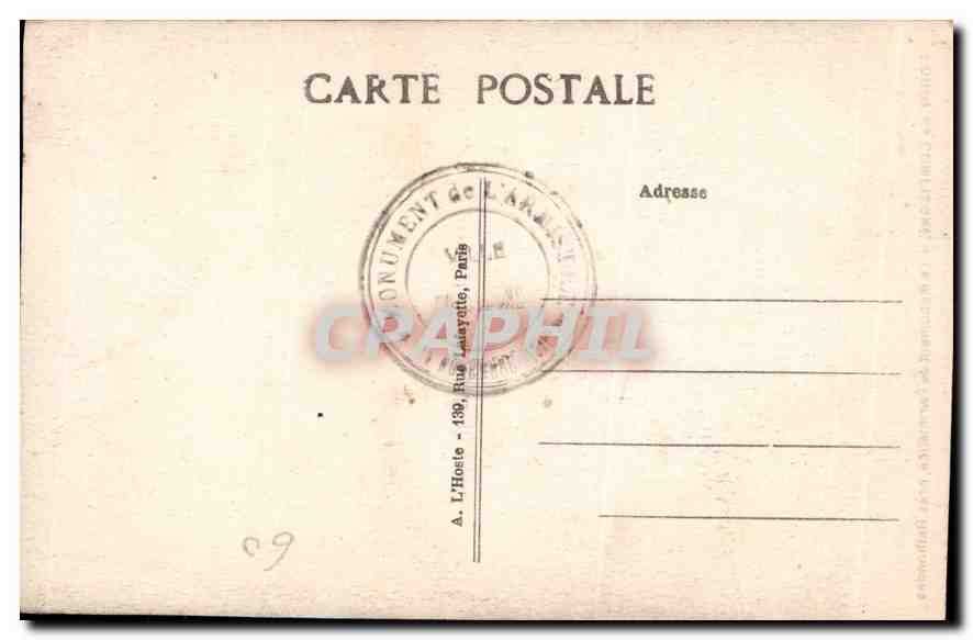 CPA Foret de Compiegne le Monument de l'Armistice pres Rethondes Aigle — Rückseite