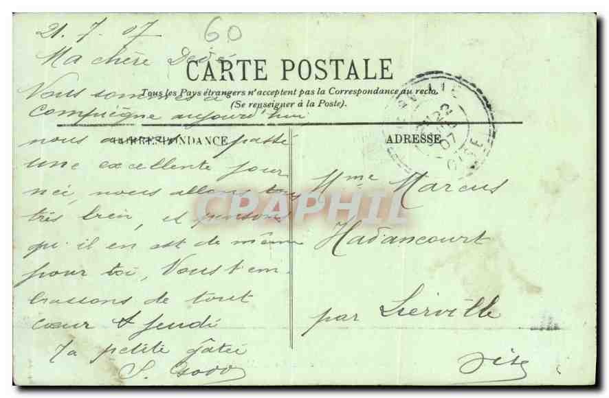 CPA Compiegne le Chateau Chambre a Coucher de Marie Antoinette  — Rückseite