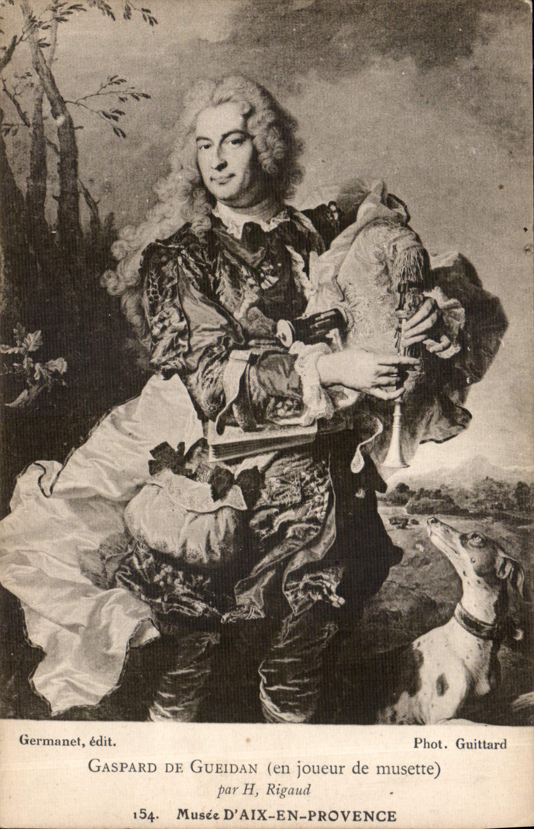 Gaspard de Gueidan (als Musette-Spieler) — von H. Rigaud — Verlag Germanet, Nr. 154