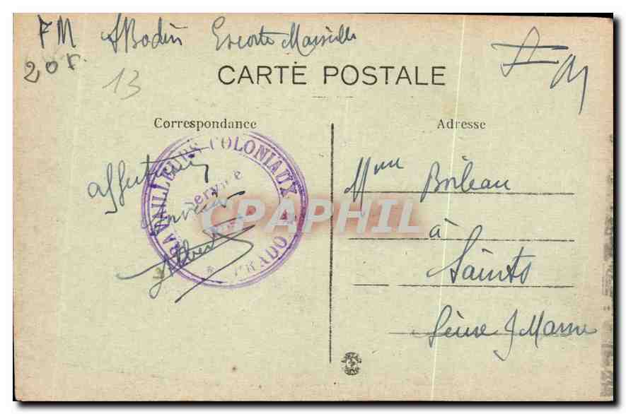 CPA Marseille vue generale sur N d de la Garde  — Rückseite