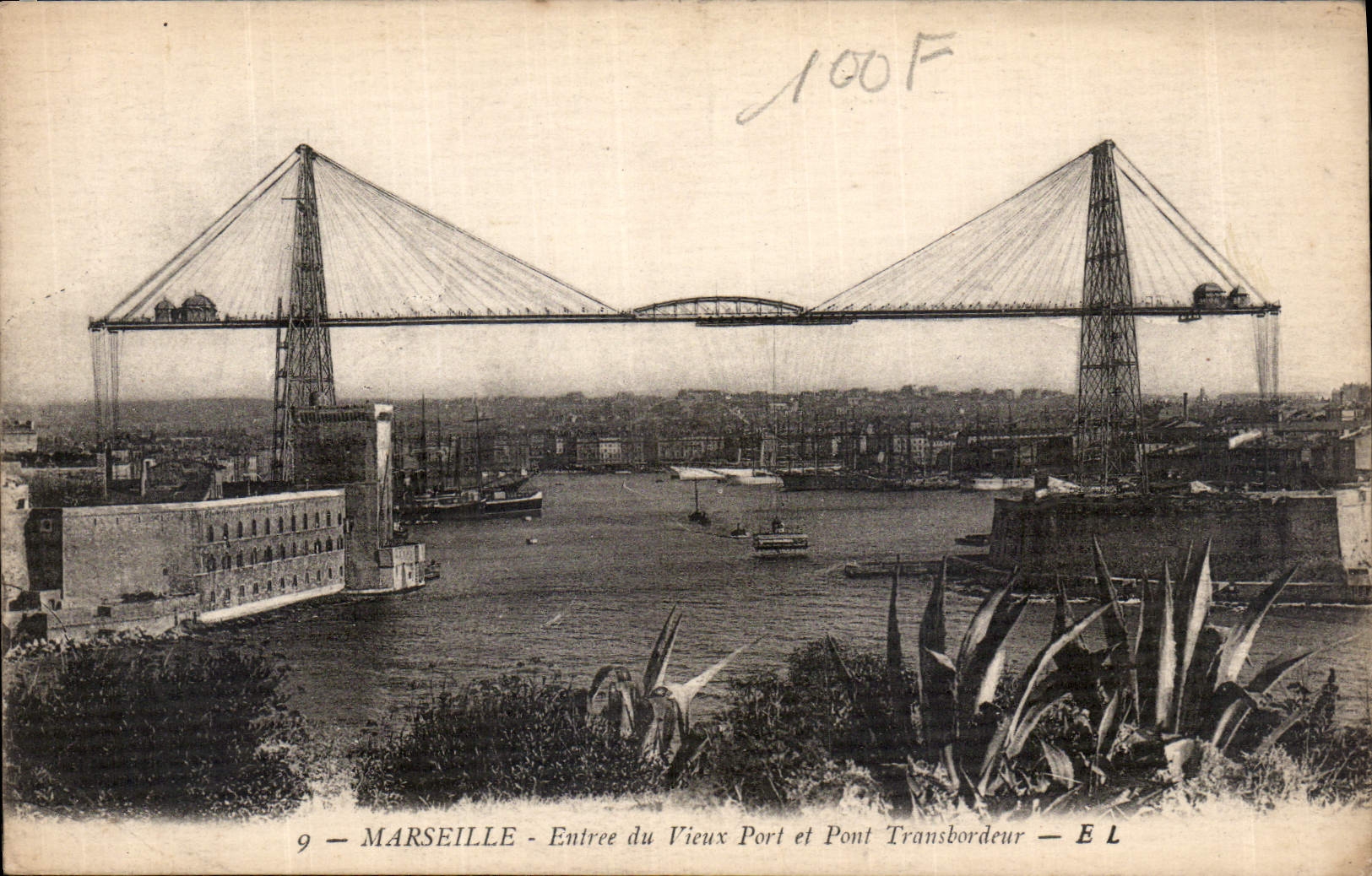 CPA Marseille Entree du Vieux Port et Pont Transbordeur 