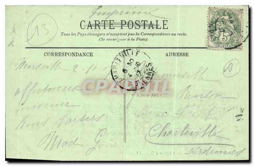 CPA Marseille le Chateau d'If  — Rückseite