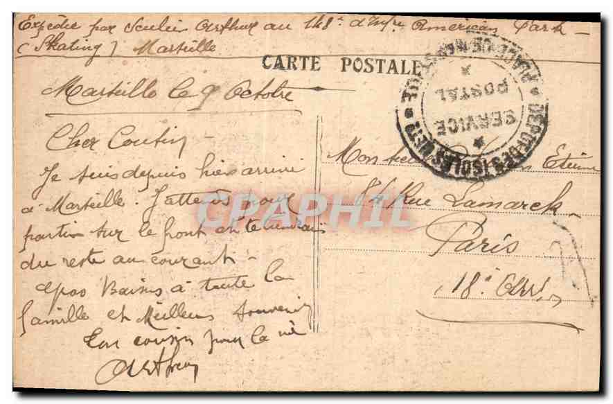 CPA Marseille Chateau d'If  — Verso