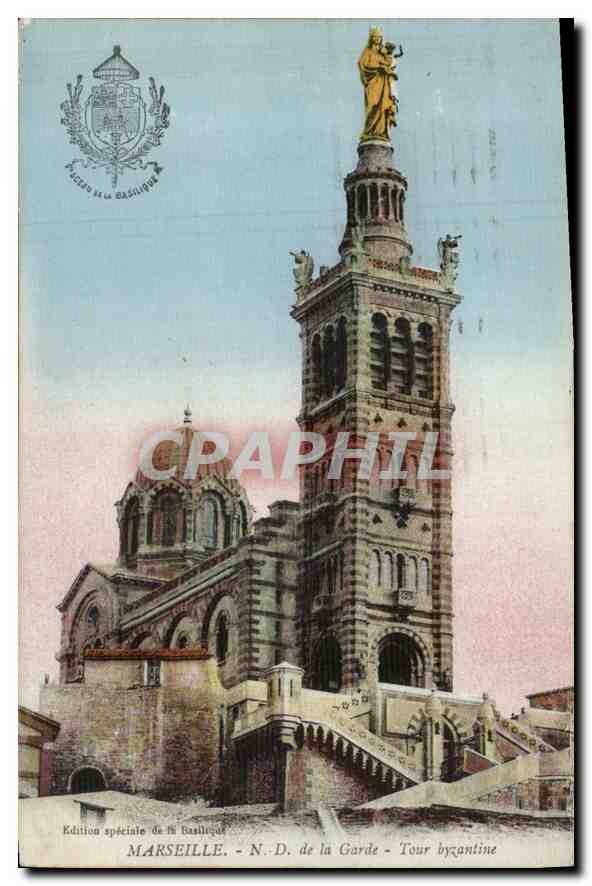 CPA Marseille N D de la Garde Tour Byzantine 