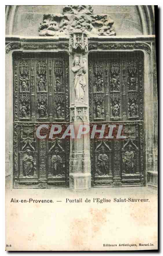 Aix-en-Provence — Portal der Kirche Saint-Sauveur — Éditeurs Artistiques, Marseille.