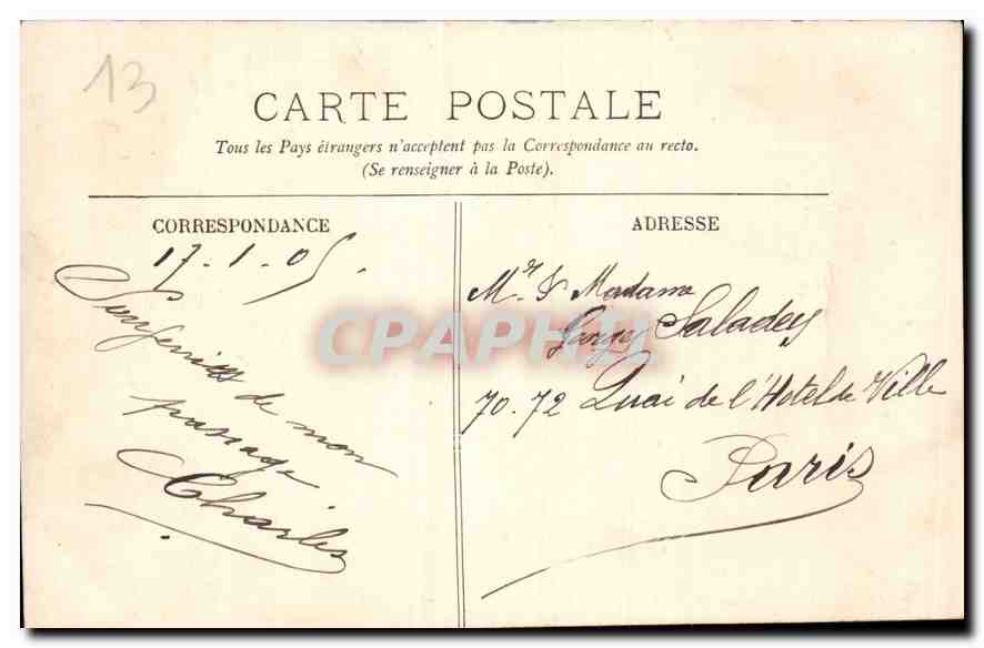 CPA Soleil Couchant a Marseille  — Verso