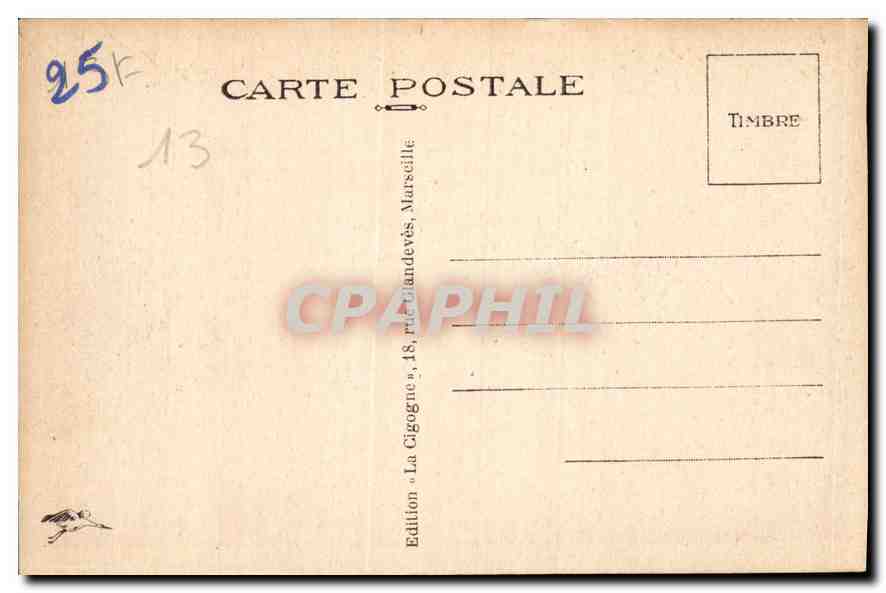 Marseille — Square de la Bourse — Édition La Cigogne — Rückseite