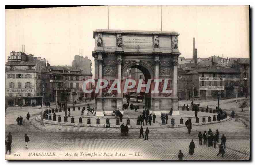 CPA Marseille Arc de Triomphe et Place d'Aix 
