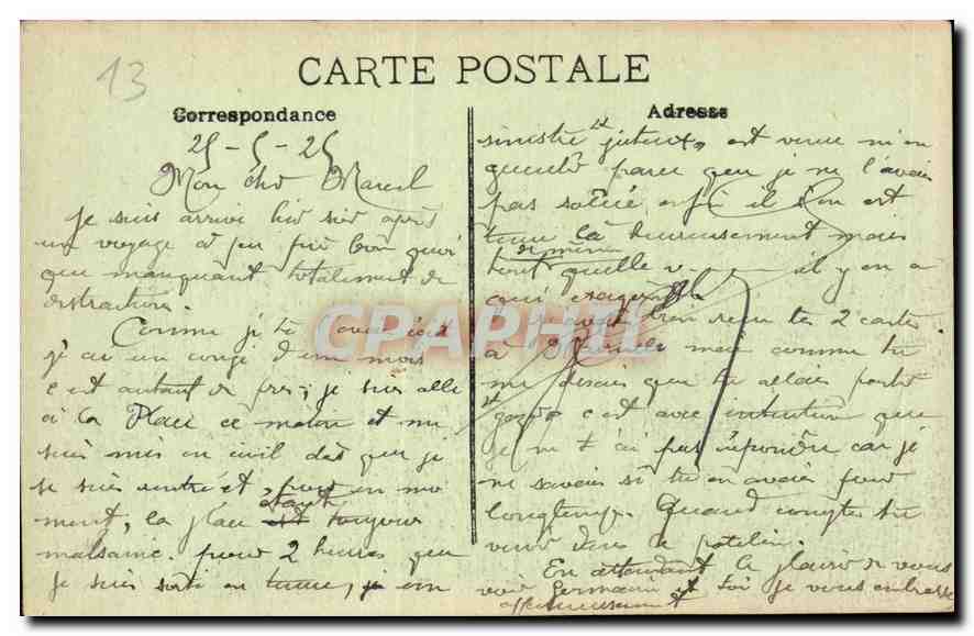 CPA Marseille la Cathedrale  — Verso