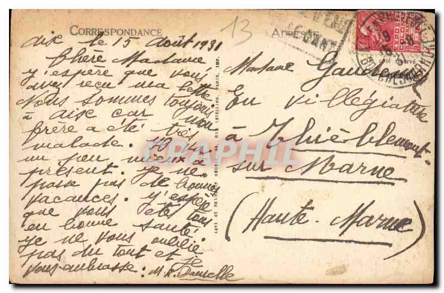 CPA Cap Brun  — Verso