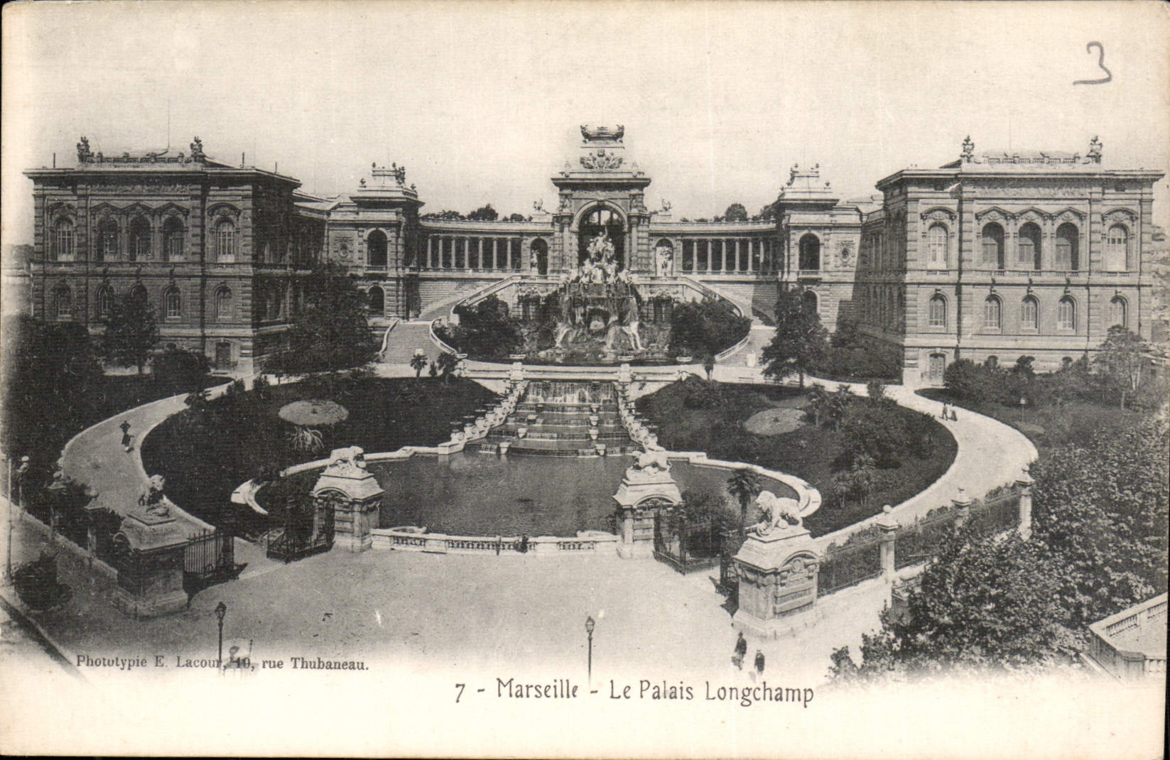 Marseille - Le Palais Longchamp — Phototypie E. Lacour, rue Thubaneau, n°7