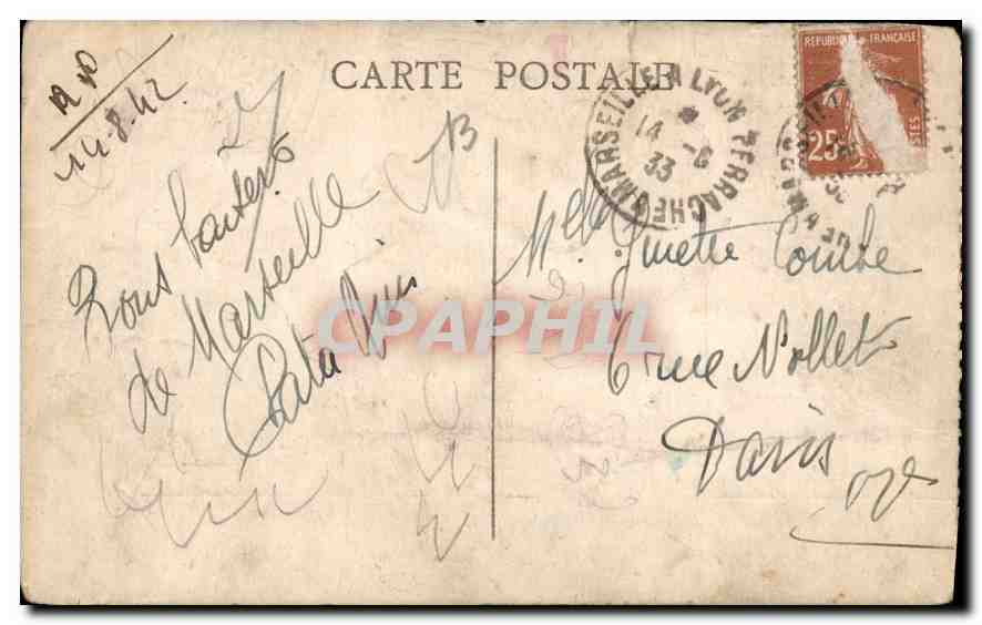 CPA Marseille la Porte d'Aix  — Rückseite