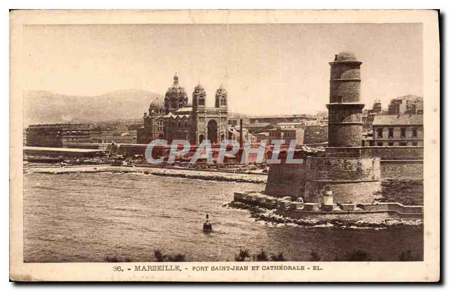 CPA Marseille Port Saint jean et Cathedrale 