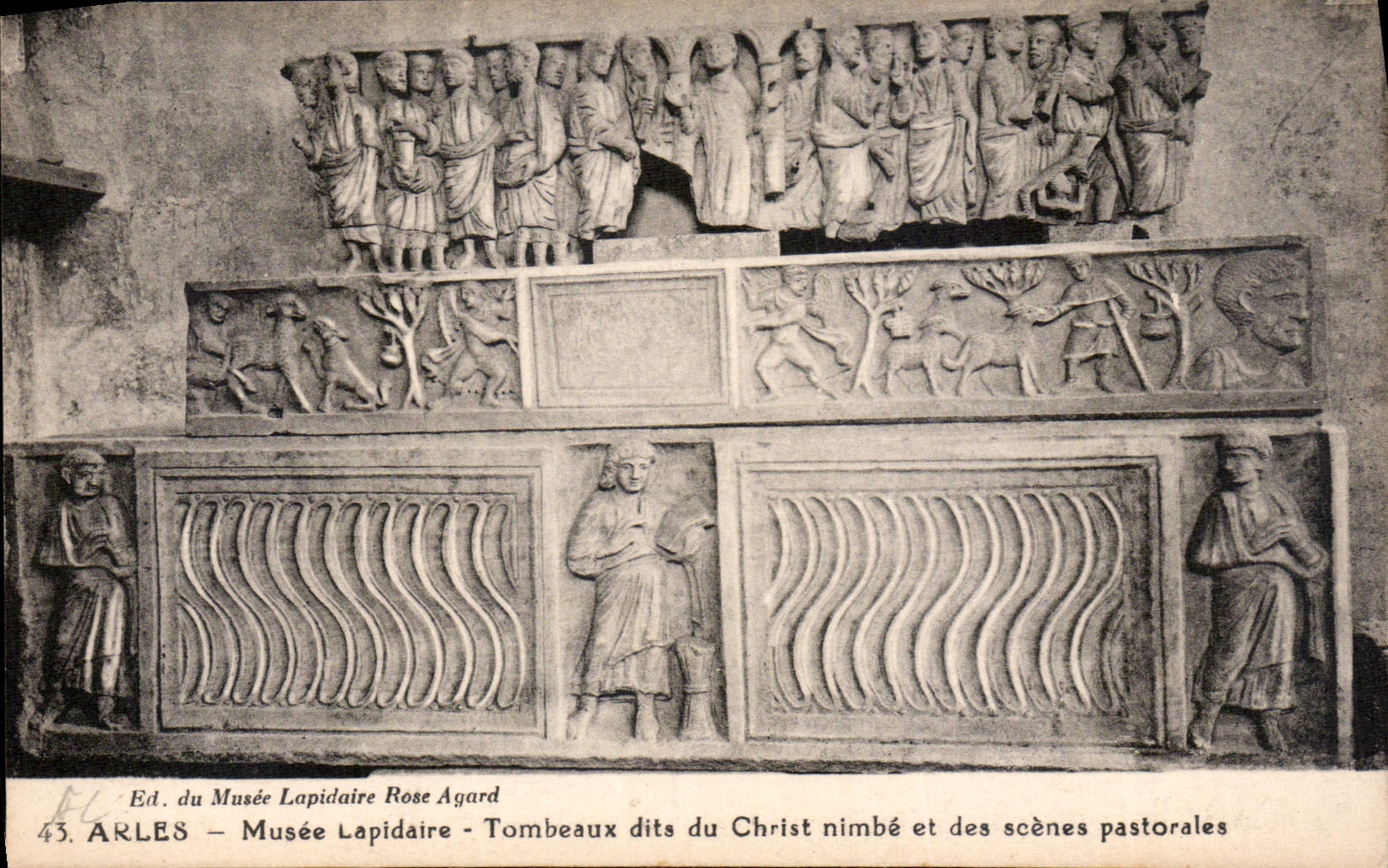Arles — Musée Lapidaire — Tombeaux dits du Christ nimbé et des scènes pastorales