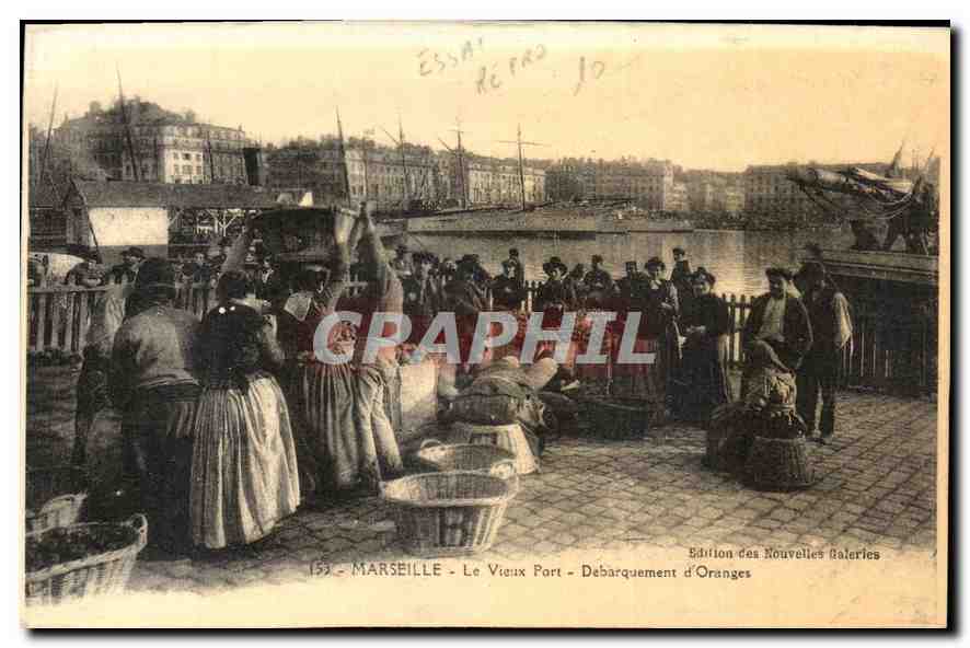 REPRO Marseille le Vieux Port Debarquement d'Oranges 