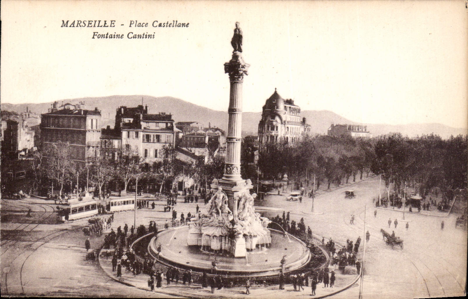 CPA Marseille Place Castellane Fontaine Cantini 