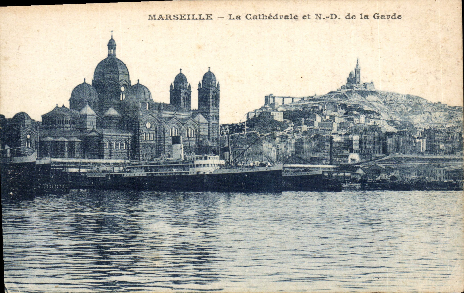CPA Marseille la Cathedrale et N D de la Garde 