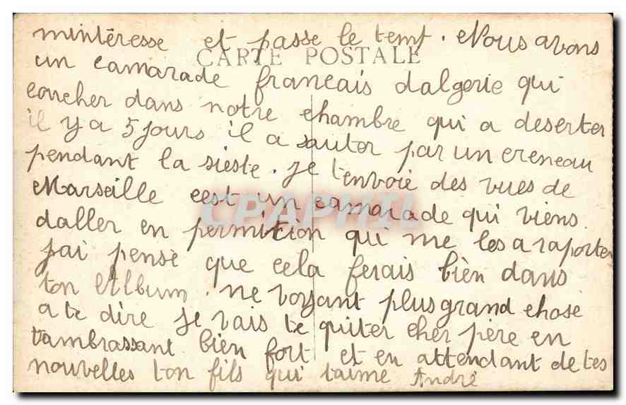 CPA Marseille la Cathedrale et N D de la Garde  — Rückseite