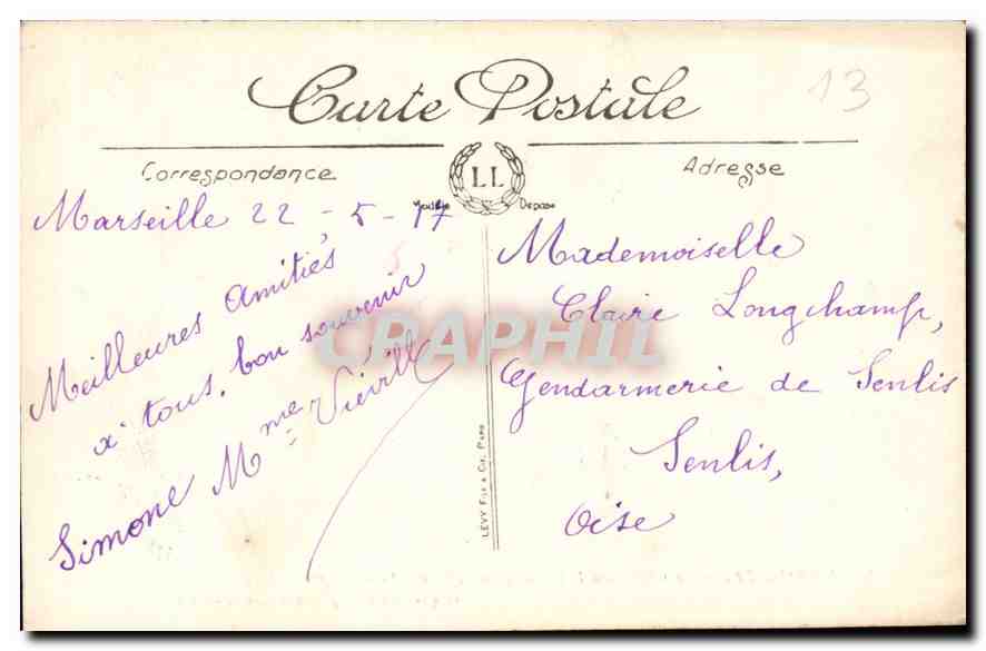 CPA Marseille le Chateau d'If Bateau — Verso
