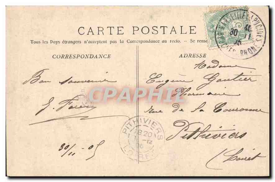 CPA Marseille la Jetee par un jour de Mistral  — Verso