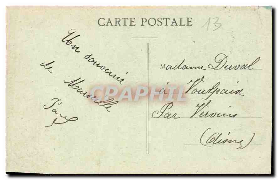 CPA Marseille N D de la Garde  — Rückseite