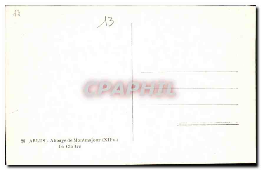 CPA Arles Abbaye de Montmajour XII S le Cloitre  — Verso