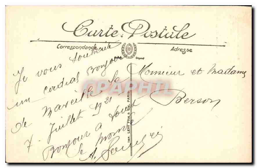 CPA Marseille le palais Longchamp  — Verso