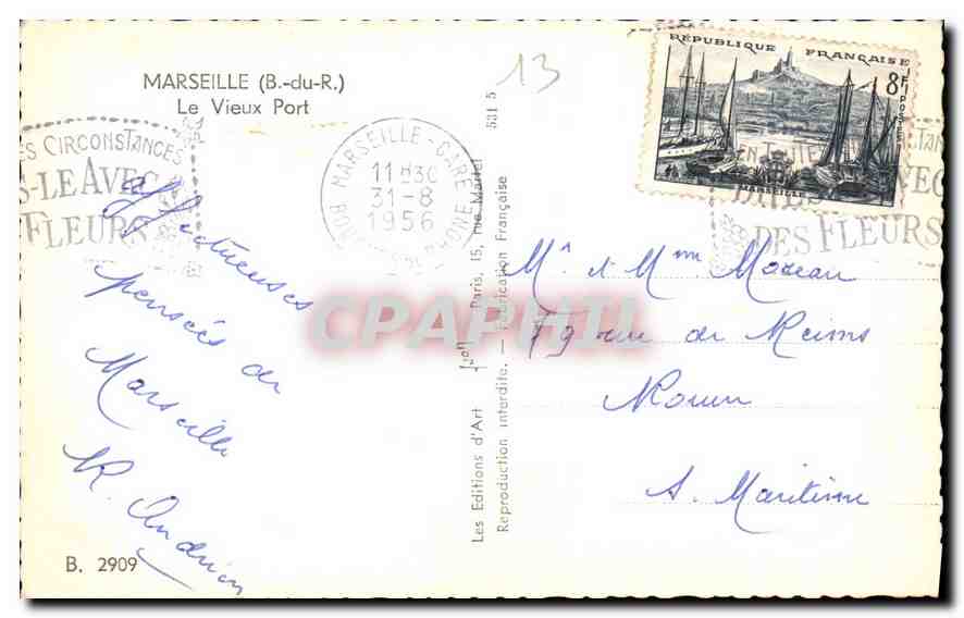 Le Vieux Port — Marseille — Éditions Françaises — Verso