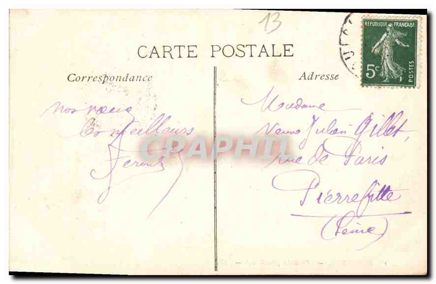 CPA Marseille Corniche Roubion  — Verso