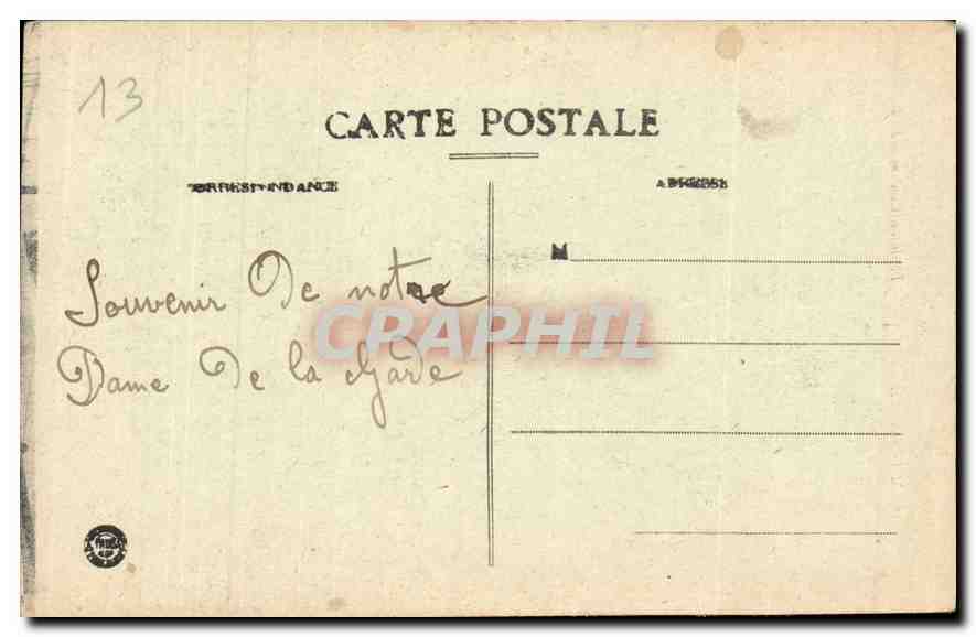 CPA Marseille Fontaine Cantini  — Verso