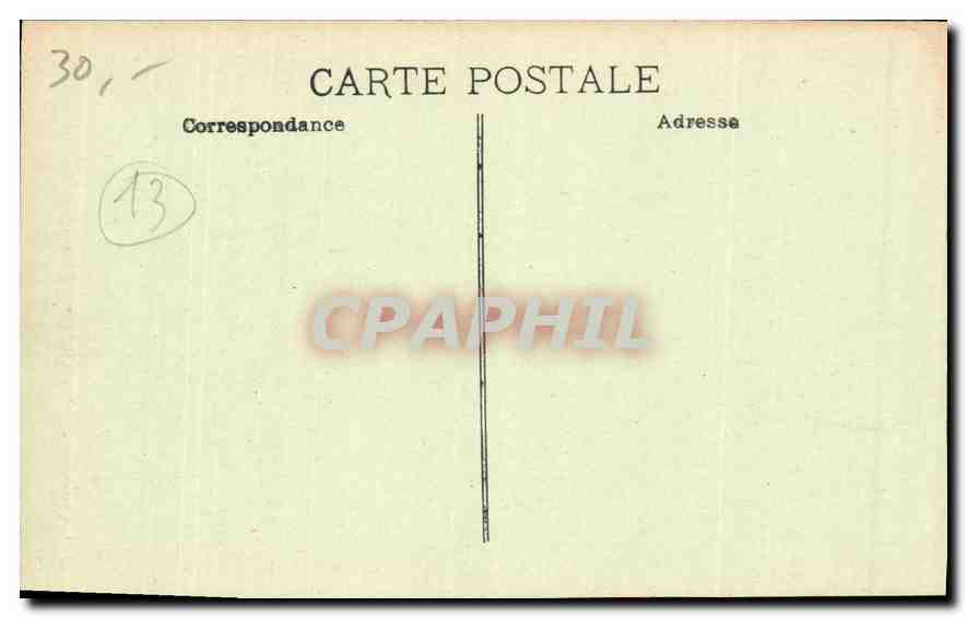 CPA Marseille Eglise des reformes et Monument des Mobiles  — Verso