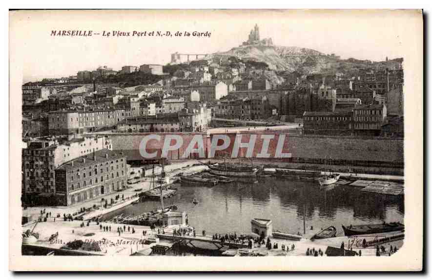 CPA Marseille le Vieux Port et N D de la Garde 