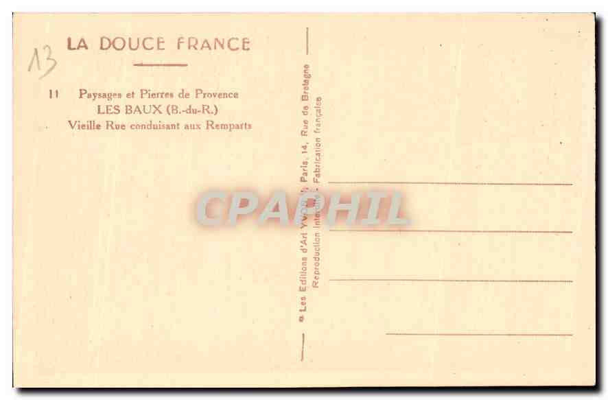 Les Baux (B.-du-R.) — Vieille Rue conduisant aux Remparts — Weing — Reverso