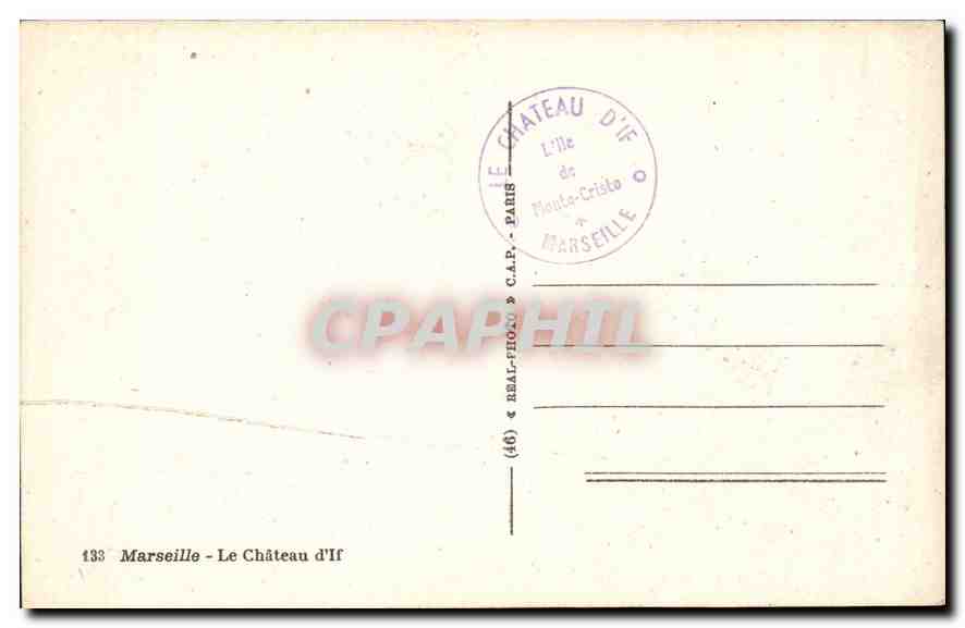 CPA Marseille le Chateau d'If  — Rückseite