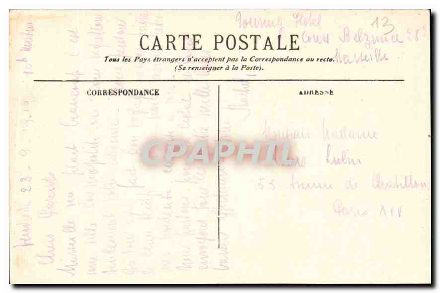 CPA Marseille Route de la Corniche Anse du Prophete  — Verso