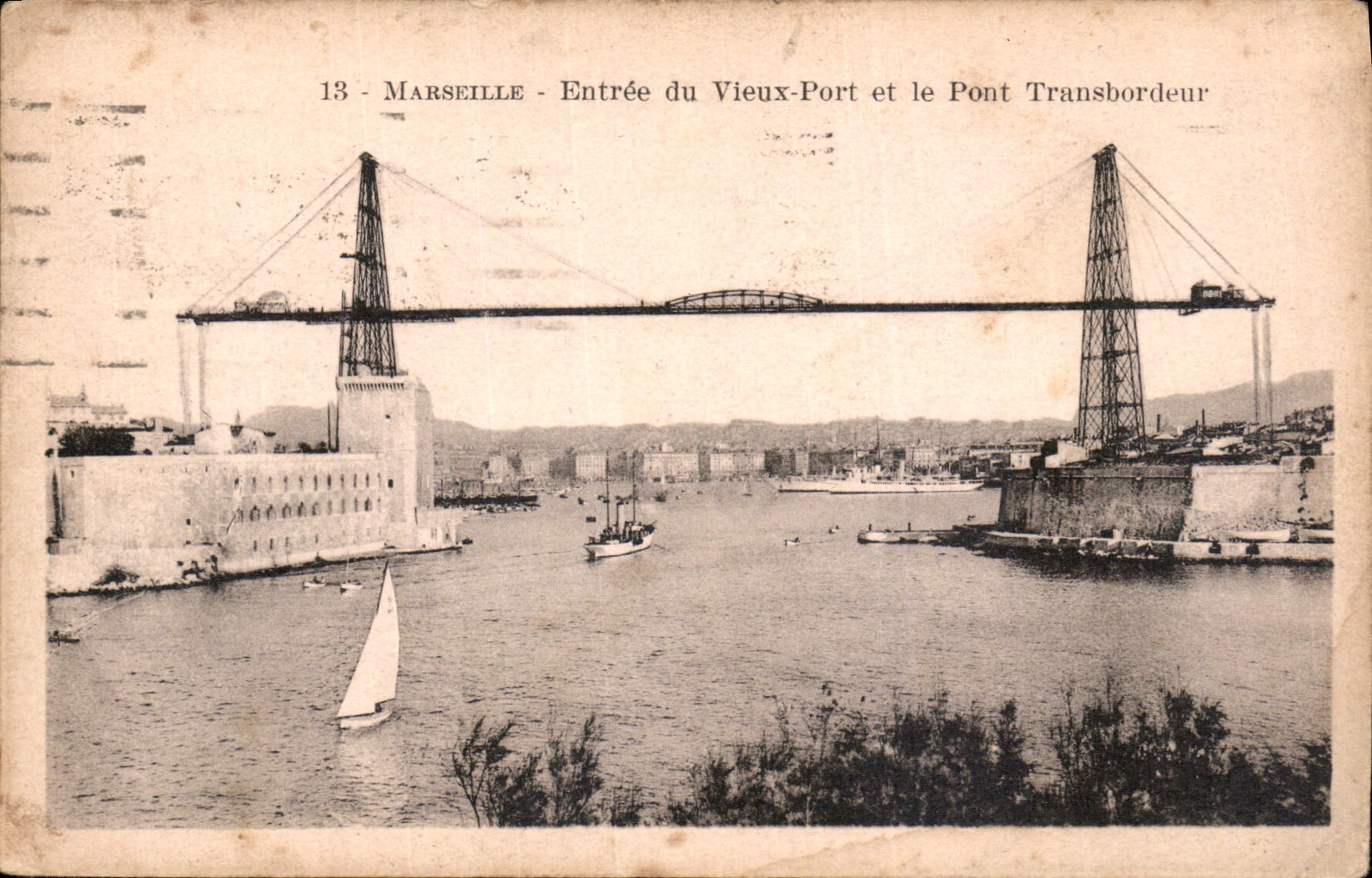 Marseille - Entrée du Vieux-Port et le Pont Transbordeur — éditeur inconnu, n° 13