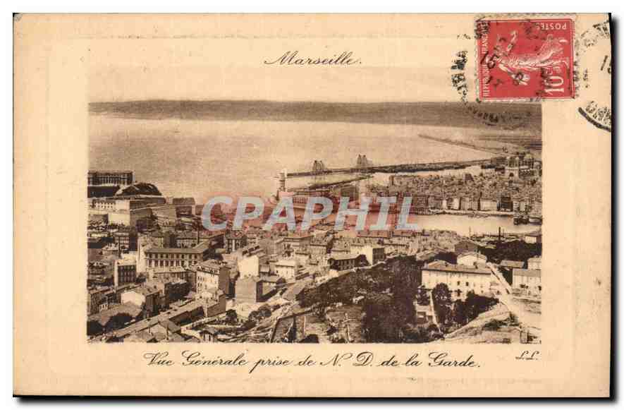 CPA Marseille vue generale prise de N D de la Garde 