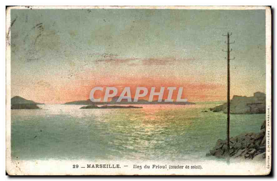 CPA Marseille Iles du Frioul Coucher de Soleil 