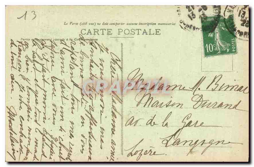 CPA Marseille Notre Dame de la Garde  — Rückseite