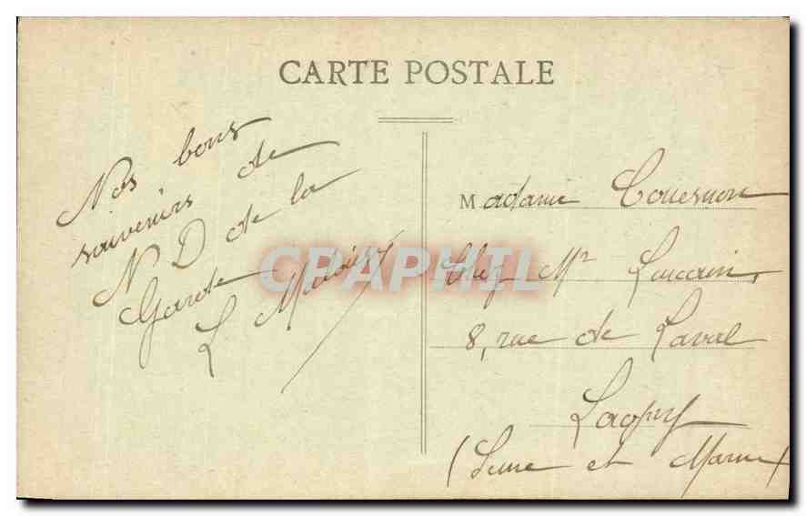 CPA Marseille Notre Dame de la Garde la Crypte  — Rückseite