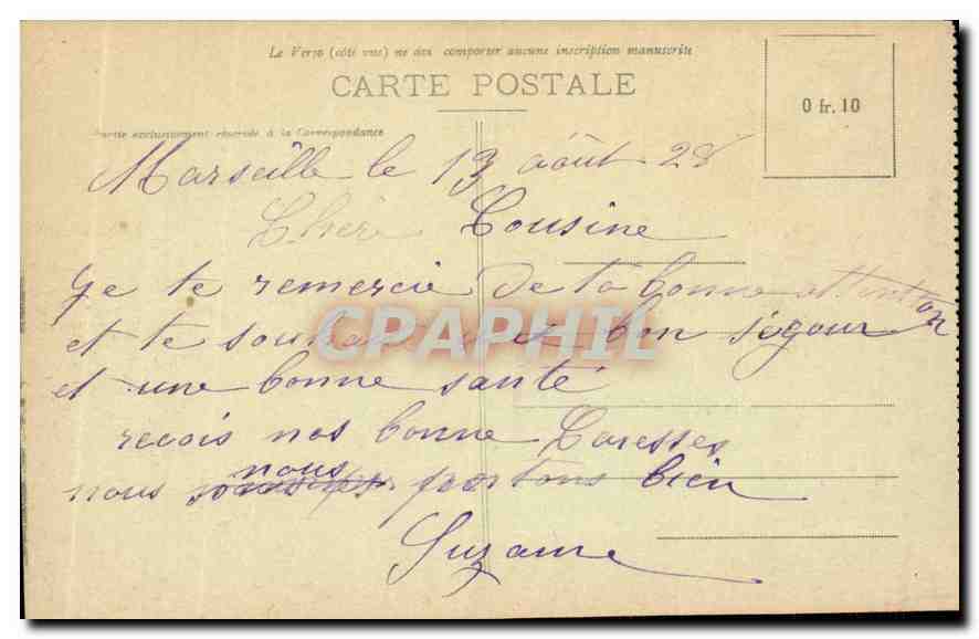 CPA Marseille N D de la Garde 1864  — Rückseite
