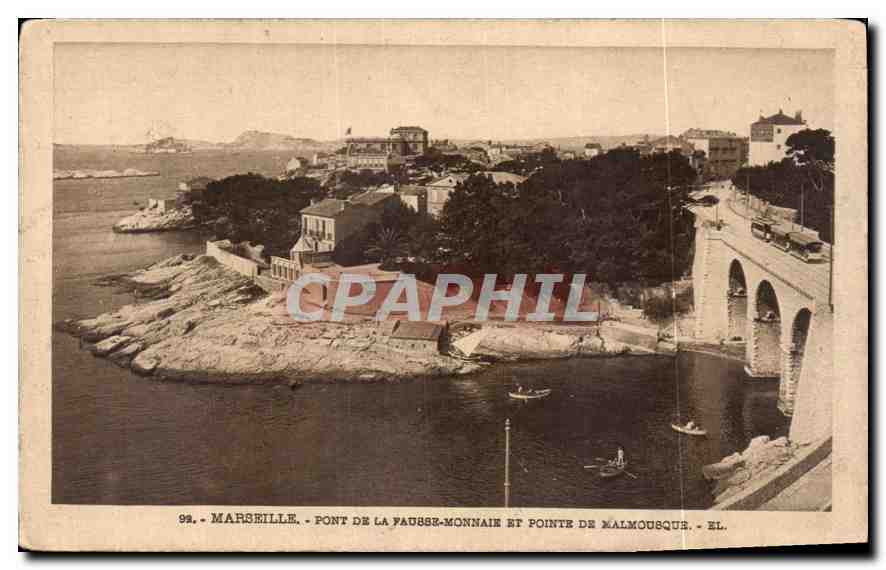 CPA Marseille Pont de la Fausse Monnaie et Pointe de Malmousque 