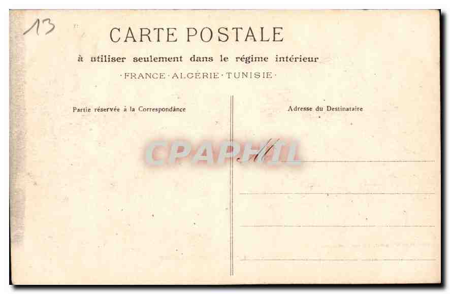 CPA Marseille le Palais de Justice  — Verso