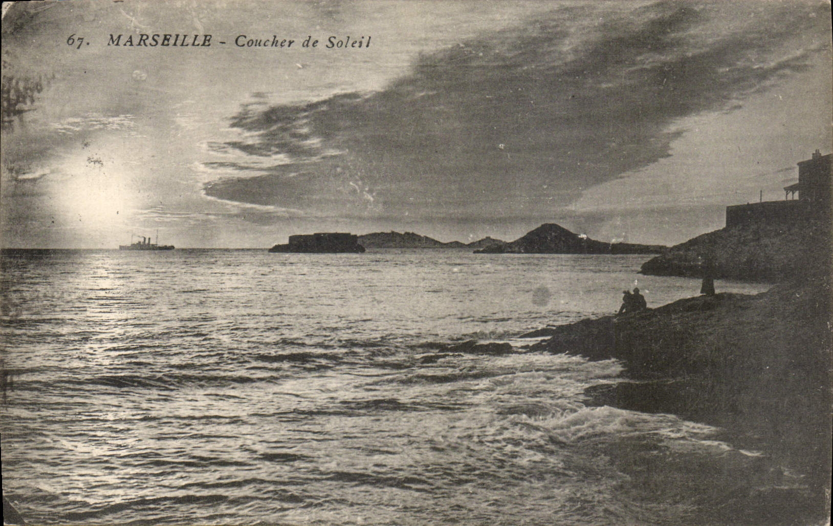 CPA Marseille Coucher de Soleil 