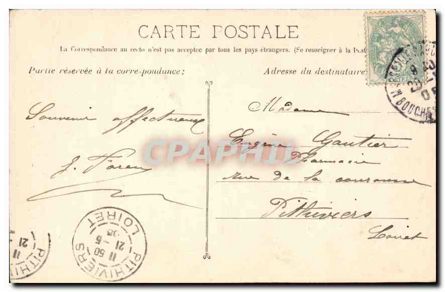 CPA Marseille la Vierge de la Garde  — Rückseite