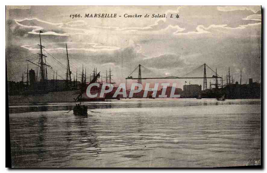 CPA Marseille Coucher de Soleil 