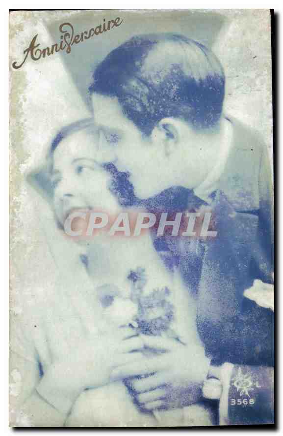 Couples enlacés — Anniversaire — CPAPHIL n°3566