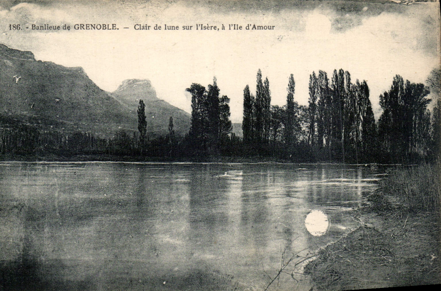 Isère à l'Île d'Amour — Clair de lune — Grenoble