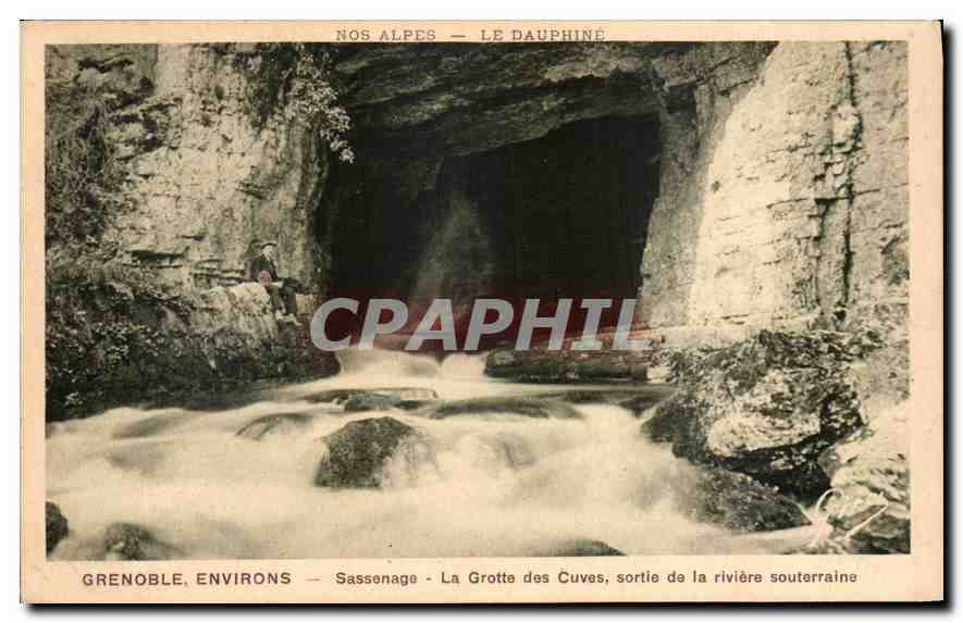CPA Alpes le Dauphine Grenoble Environs Sassenage la Grotte des Cuves Sortie de la riviere Souterrai